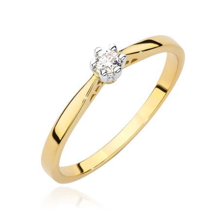 Przejdź do produktu Pierścionek zaręczynowy z żółtego złota z diamentem 0,08ct Fire Of Love 