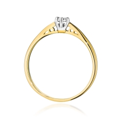 Pierścionek zaręczynowy z żółtego złota z diamentem 0,08ct Fire Of Love