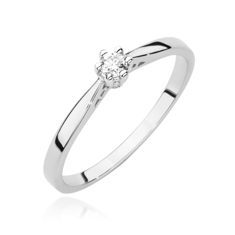 Przejdź do produktu Pierścionek zaręczynowy z białego złota z diamentem 0,08ct Fire Of Love
