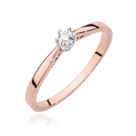 Przejdź do produktu Pierścionek zaręczynowy z różowego złota z diamentem 0,08ct Fire Of Love 