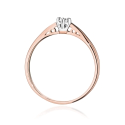 Pierścionek zaręczynowy z różowego złota z diamentem 0,08ct Fire Of Love
