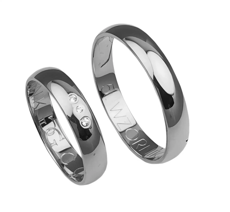 Klasyczne obrączki ślubne z białego złota okrągłe 4mm Casual