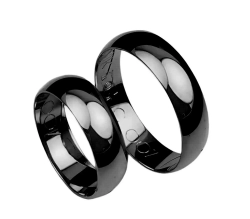 Klasyczne obrączki ślubne z czarnego złota okrągłe 6mm Czarne złoto