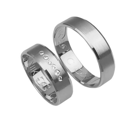 Przejdź do produktu Fazowane obrączki ślubne z białego złota 5,5mm Classic C027