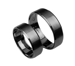 Fazowane obrączki ślubne z czarnego złota 6mm Czarne złoto