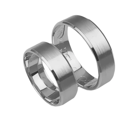 Przejdź do produktu Fazowane obrączki ślubne z białego złota 6mm Classic C028
