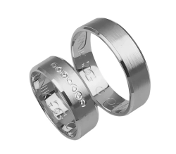 Fazowane obrączki ślubne z białego złota 6mm Casual