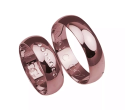 Klasyczne obrączki ślubne z różowego złota okrągłe 6mm Casual