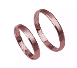 Fazowane obrączki ślubne z różowego złota 3mm Casual
