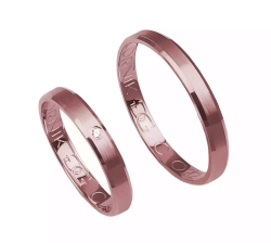 Fazowane obrączki ślubne z różowego złota 3mm Casual