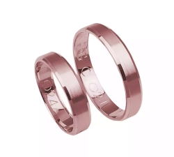 Fazowane obrączki ślubne z różowego złota 4mm Casual