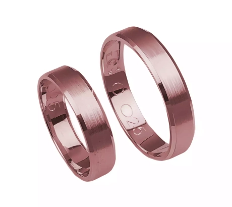 Przejdź do produktu Fazowane obrączki ślubne z różowego złota 4,5mm Classic C025