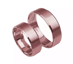 Fazowane obrączki ślubne z różowego złota 6mm Casual