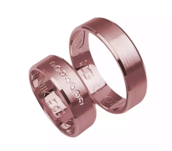 Fazowane obrączki ślubne z różowego złota 6mm Casual