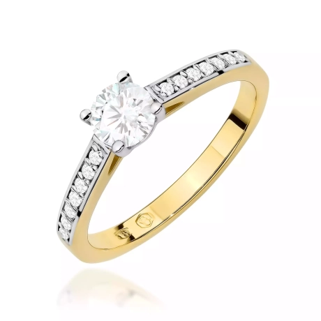Przejdź do produktu Pierścionek BW0052 Diament Laboratoryjny 0,50ct żółte złoto  