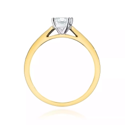 Pierścionek z żółtego złota, diament laboratoryjny 0,50ct