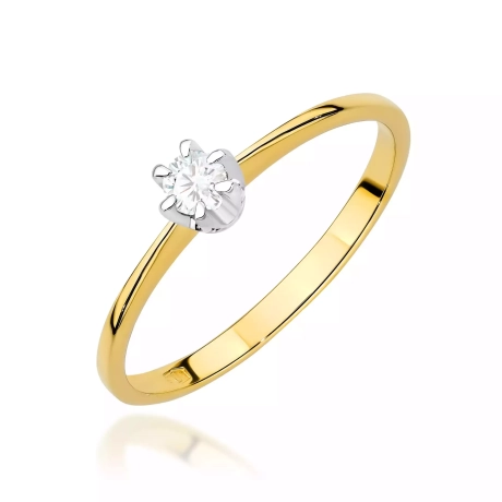 Przejdź do produktu Pierścionek BW0220 Diament Laboratoryjny 0,10ct żółte złoto