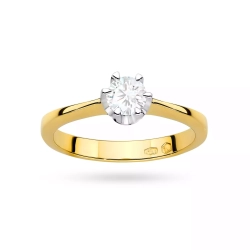 Pierścionek z żółtego złota, diament laboratoryjny 0,30ct