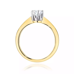 Pierścionek z żółtego złota, diament laboratoryjny 0,40ct