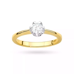 Pierścionek z żółtego złota, diament laboratoryjny 0,40ct