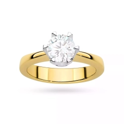 Pierścionek z żółtego złota, diament laboratoryjny 1,00ct