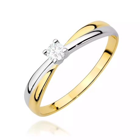 Przejdź do produktu Pierścionek BW0230 Diament Laboratoryjny 0,10ct żółte złoto