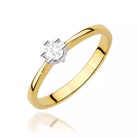 Przejdź do produktu Pierścionek BW0256 Diament Laboratoryjny 0,15ct żółte złoto 