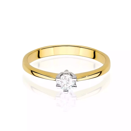 Przejdź do produktu Pierścionek BW0256 Diament Laboratoryjny 0,15ct żółte złoto 
