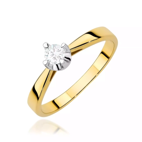 Przejdź do produktu Pierścionek BW0293 Diament Laboratoryjny 0,20ct żółte złoto 