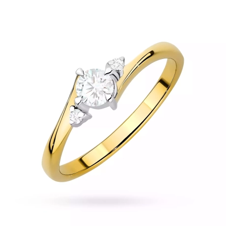 Przejdź do produktu Pierścionek BW0346 Diament Laboratoryjny 0,25ct żółte złoto