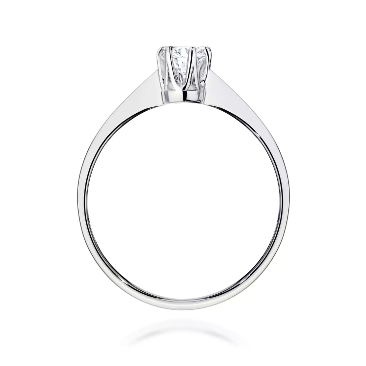 Pierścionek z białego złota, diament laboratoryjny 0,20ct