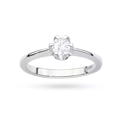 Pierścionek z białego złota, diament laboratoryjny 0,40ct