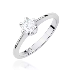 Pierścionek z białego złota, diament laboratoryjny 0,50ct