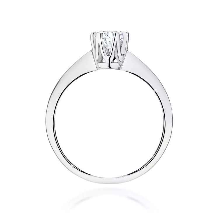 Pierścionek z białego złota, diament laboratoryjny 0,50ct