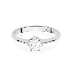 Pierścionek z białego złota, diament laboratoryjny 0,70ct
