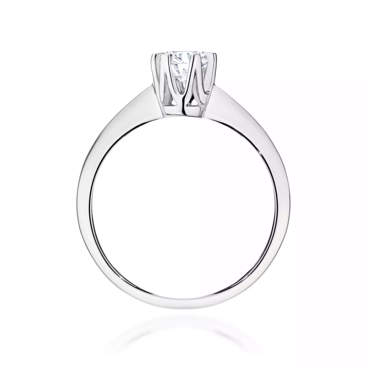 Pierścionek z białego złota, diament laboratoryjny 0,70ct
