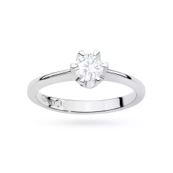 Pierścionek z białego złota, diament laboratoryjny 0,70ct