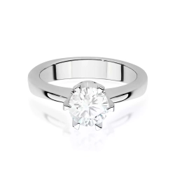 Pierścionek z białego złota, diament laboratoryjny 1,00ct
