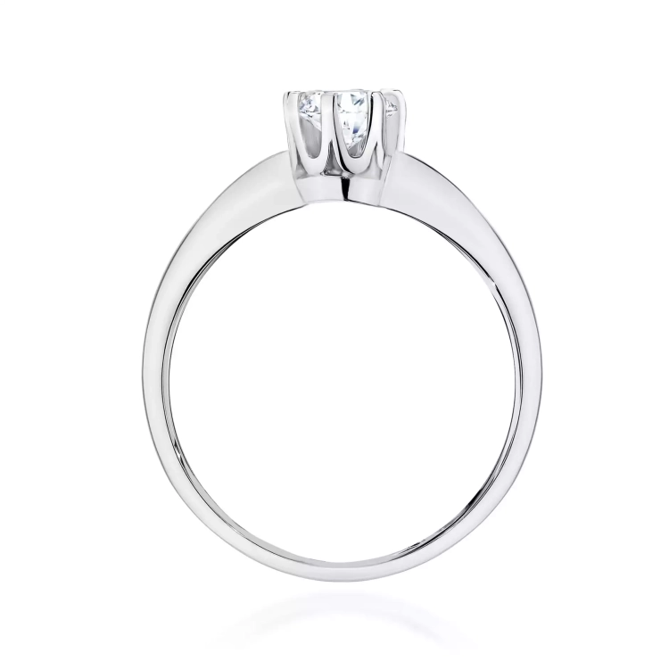 Pierścionek z białego złota, diament laboratoryjny 0,30ct