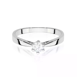 Pierścionek z białego złota, diament laboratoryjny 0,30ct