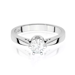 Pierścionek z białego złota, diament laboratoryjny 1,00ct