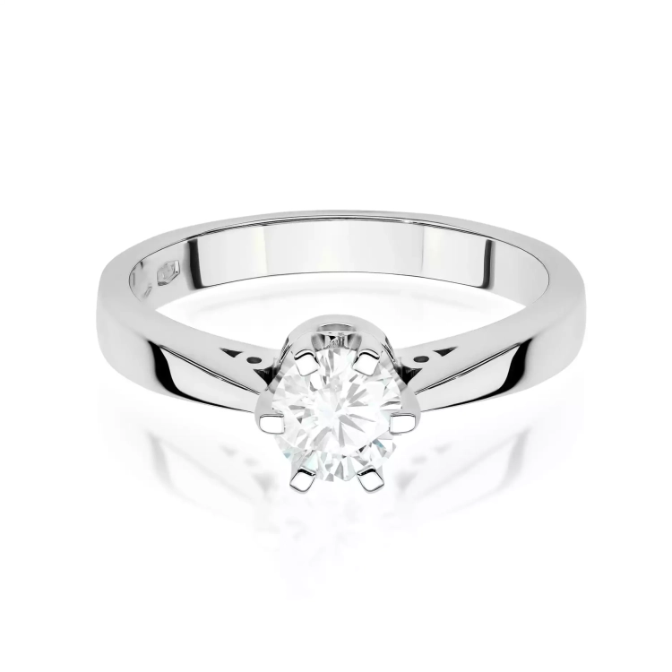 Pierścionek z białego złota, diament laboratoryjny 1,00ct