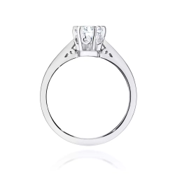 Pierścionek z białego złota, diament laboratoryjny 1,00ct
