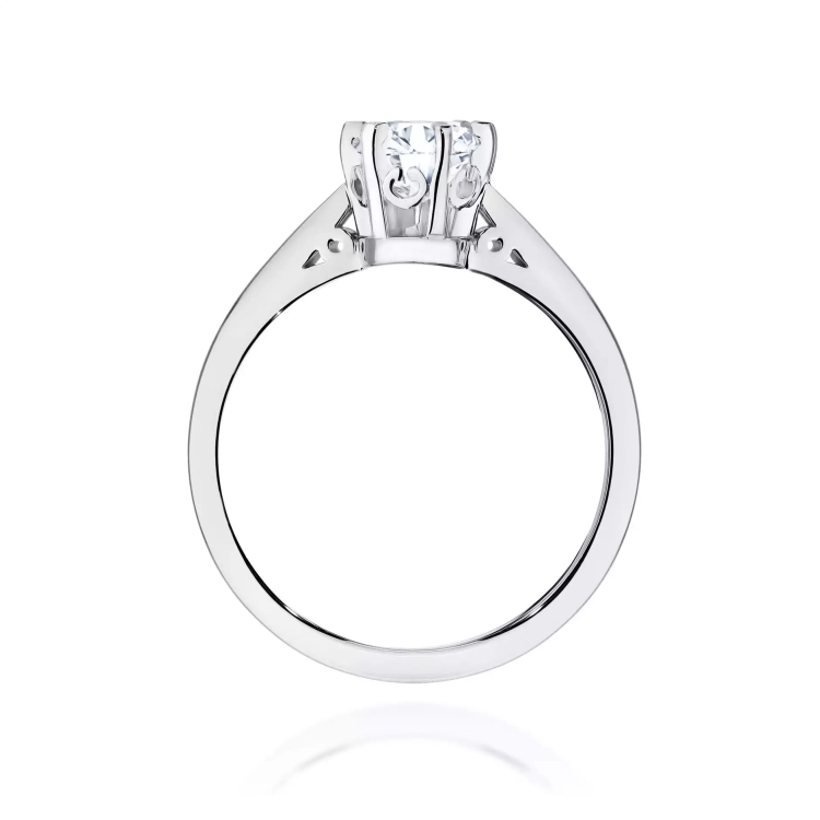 Pierścionek z białego złota, diament laboratoryjny 1,00ct