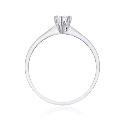 Pierścionek z białego złota, diament laboratoryjny 0,20ct