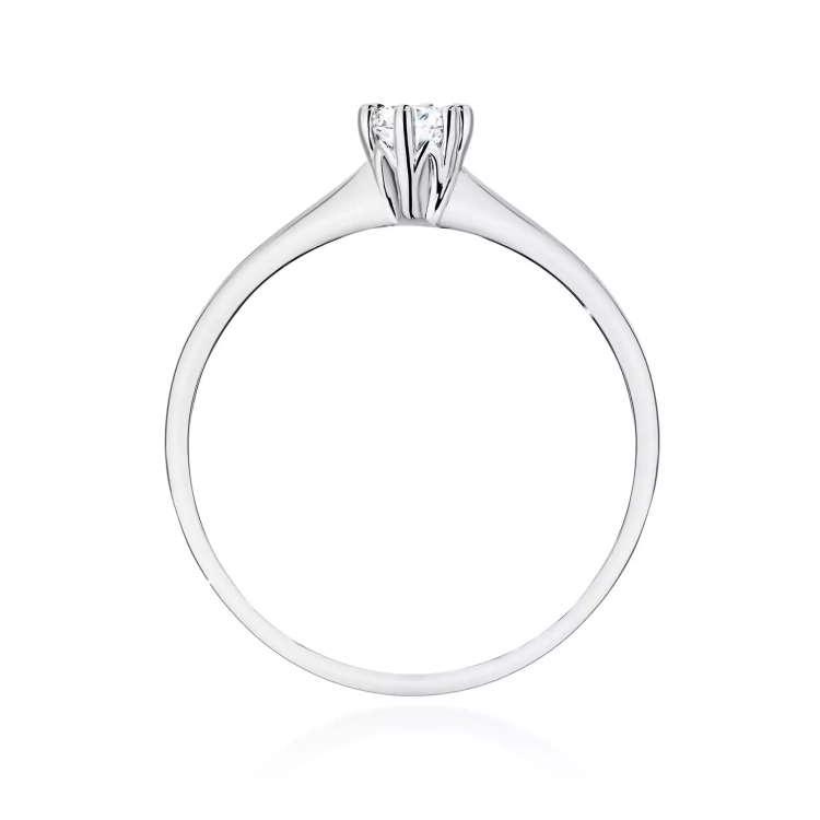 Pierścionek z białego złota, diament laboratoryjny 0,20ct