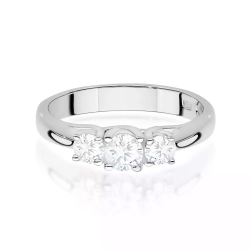 Pierścionek z białego złota, diamenty laboratoryjne 0,49ct