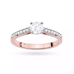 Pierścionek z różowego złota, diament laboratoryjny 0,50ct