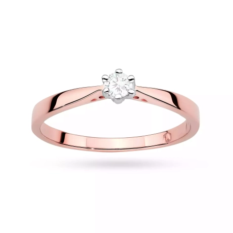 Przejdź do produktu Pierścionek BW0229 Diament Laboratoryjny 0,10ct różowe złoto
