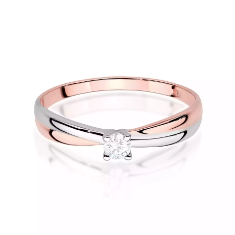 Przejdź do produktu Pierścionek BW0230 Diament Laboratoryjny 0,10ct różowe złoto